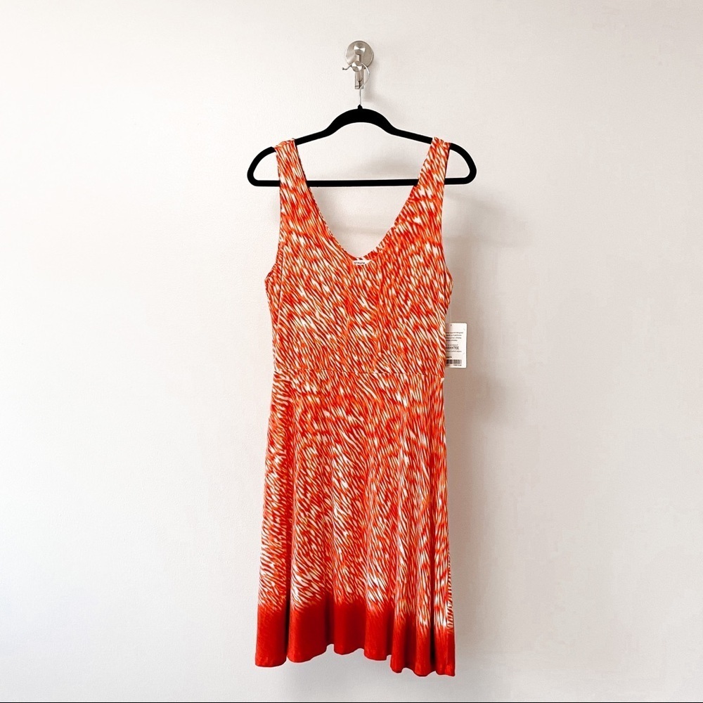Athleta Reef Print Dreamin Starfish Yoga Dress Orange LARGE. Like new!